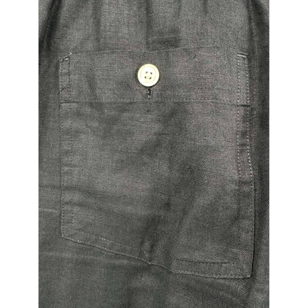 Talbots Petite Black Linen Pants Women's Large Pull-On Elastic Waist Lightweight - Picture 4 of 6